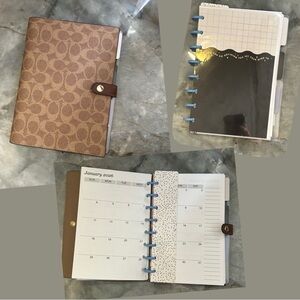 Coach notebook cover and planner agenda insert